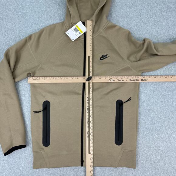 Nike Sportswear Tech Fleece Full Zip Hoodie Jacket Khaki Men's Small FB7921-247 - Picture 3 of 4